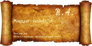 Magyar Acsád névjegykártya